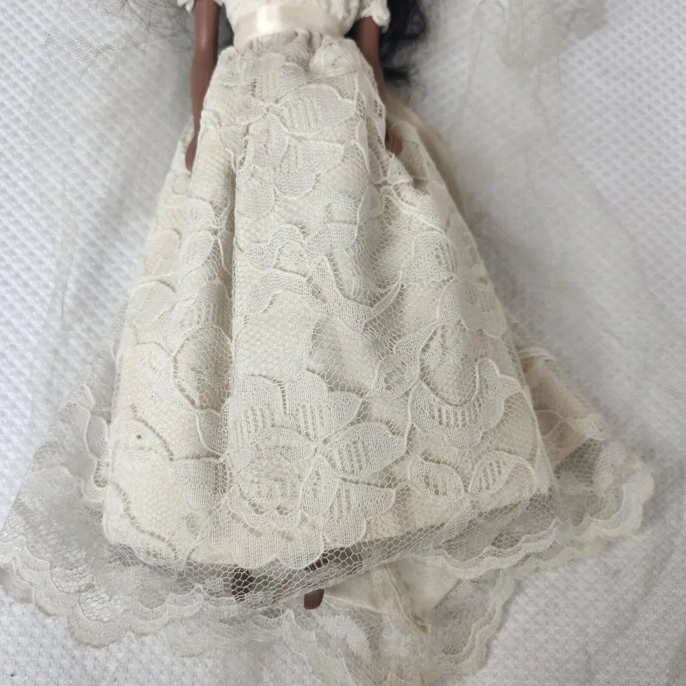 Vintage 80s AA African American Bride Doll Fashion Barbie Clone